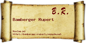 Bamberger Rupert névjegykártya